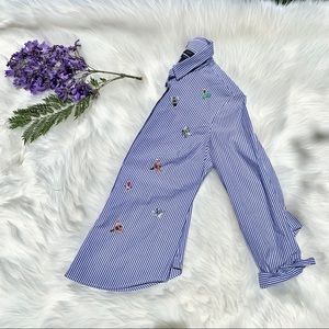 J crew embellished prefect striped blouse